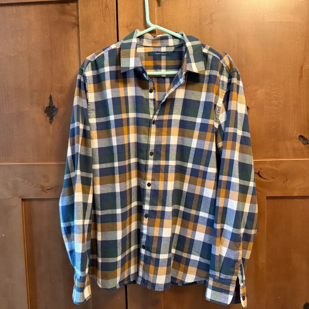 Perry Ellis Light-weight Flannel Longsleeve Causal Shirt Mens XL